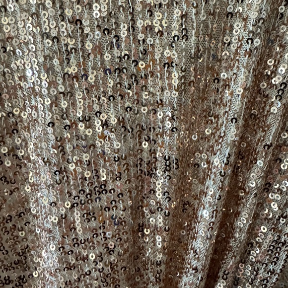 Aria Cove sequin batwing sleeve mini shift dress with belt gold Size 16 (NWT) - Picture 7 of 16